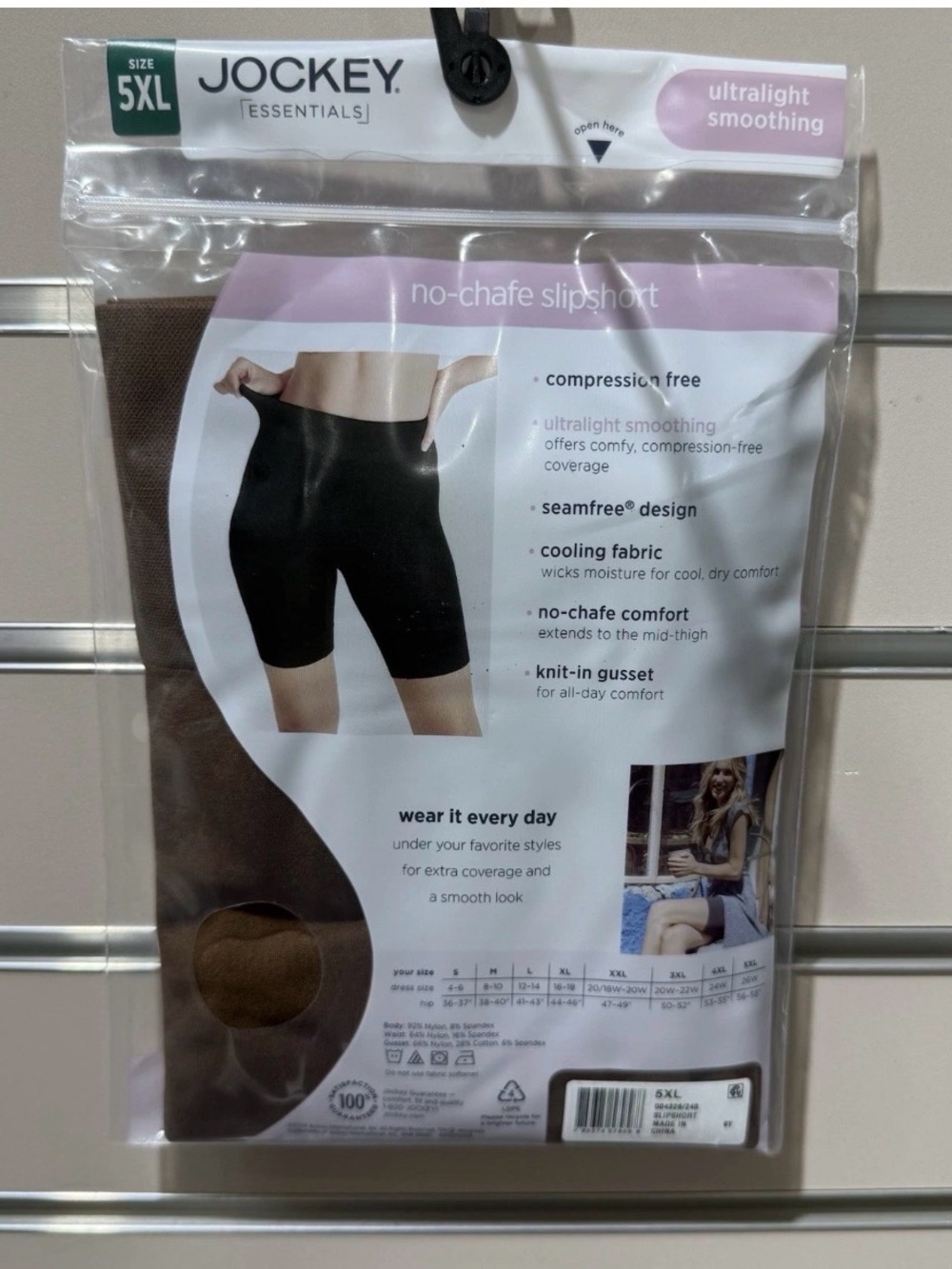 Jockey Essentials No-Chafe Slipshorts - Dusty Rose, Brown 2 pair 5XL NWT - Picture 2 of 8